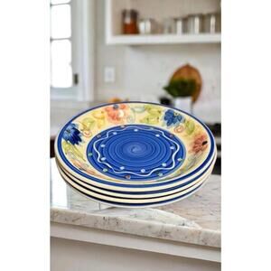 Gibson Elite Garden Gate 7” Plates Set of 4 – Salad or Dessert, Handpainted